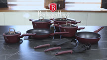 Berlinger Haus Pannenset Mat Bordeaux 11-Delig - Kookpan ø 20, 24, 28 cm, Koekenpan ø 24, 28 cm & Steelpan ø 16 cm - geschikt voor alle warmtebronnen
