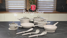 Berlinger Haus Pannenset Mat Crème 11-Delig - Kookpan ø 20, 24, 28 cm, Koekenpan ø 24, 28 cm & Steelpan ø 16 cm - Geschikt voor alle warmtebronnen
