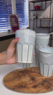 Cosy & Trendy Latte Macchiato Bekers Bistro Vintage White 450 ml - 6 stuks