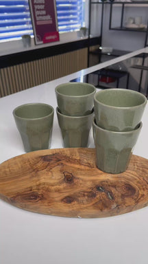 Cosy & Trendy Koffiekopjes / Cappuccino Bekers Bistro Thyme Green 290 ml - 6 stuks