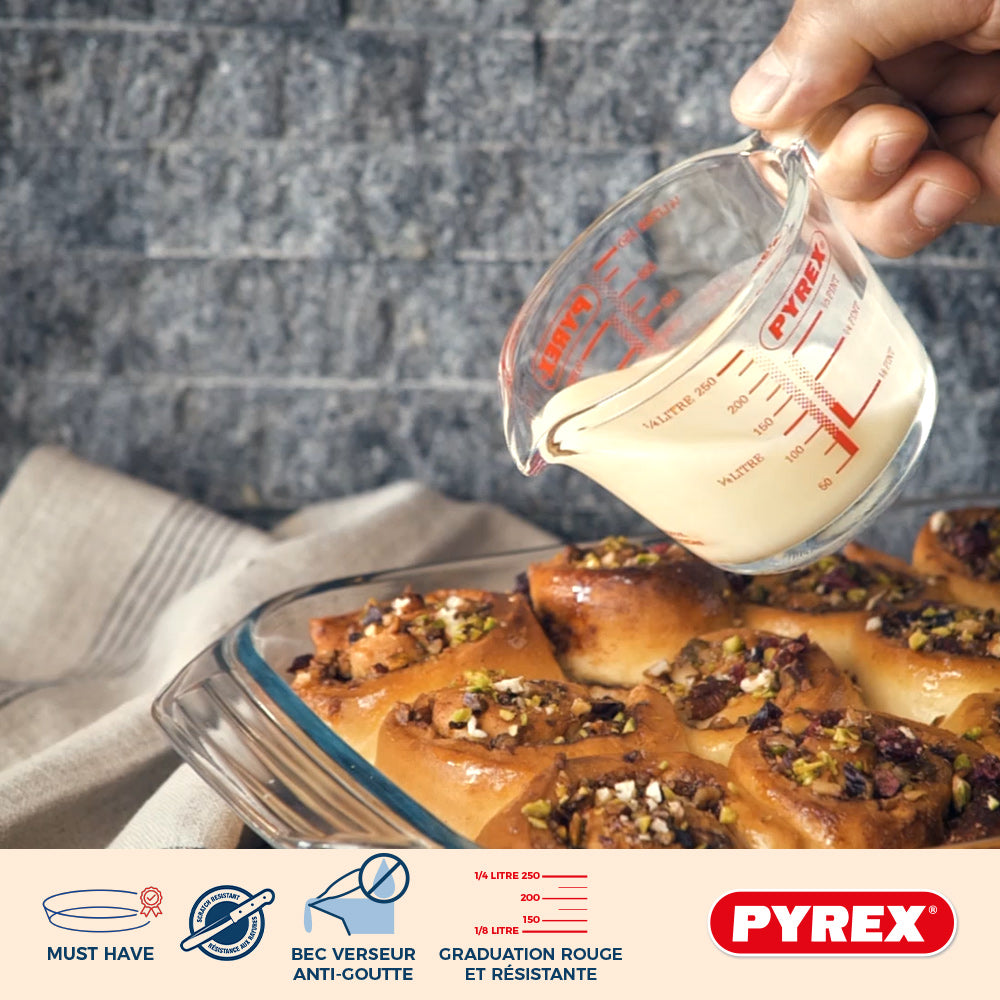 Pyrex Glazen Maatbeker Set Iconics' 3-Delig - 250 ml, 500 ml & 1 Liter