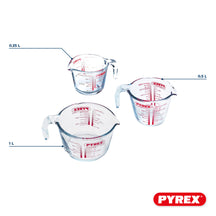 Pyrex Glazen Maatbeker Set Iconics' 3-Delig - 250 ml, 500 ml & 1 Liter