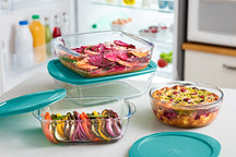 Pyrex Glazen Ovenschaalset met deksel Cook & Store 3-delig - 400 ml, 1.1 Liter & 2.5 Liter