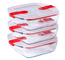 Pyrex Glazen Ovenschalen met deksel Cook & Heat 1 Liter - 3 Stuks