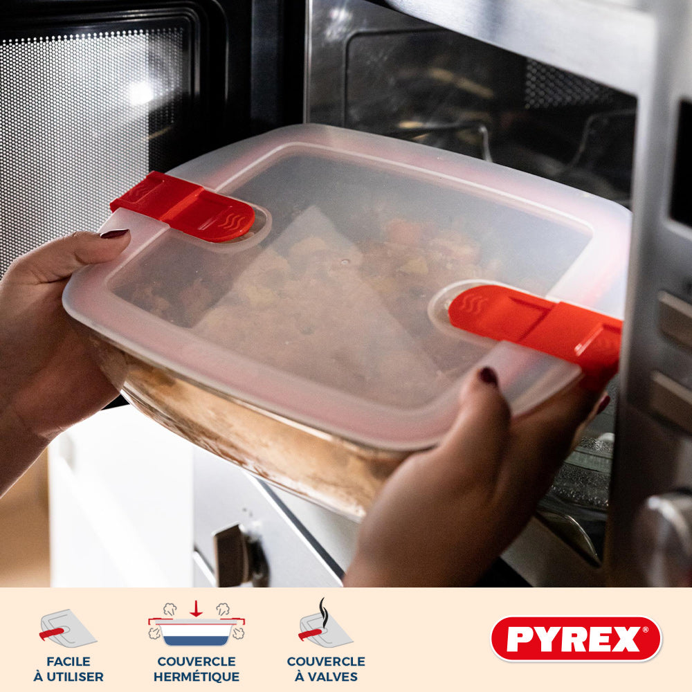Pyrex Glazen Ovenschalen met deksel Cook & Heat 1 Liter - 3 Stuks