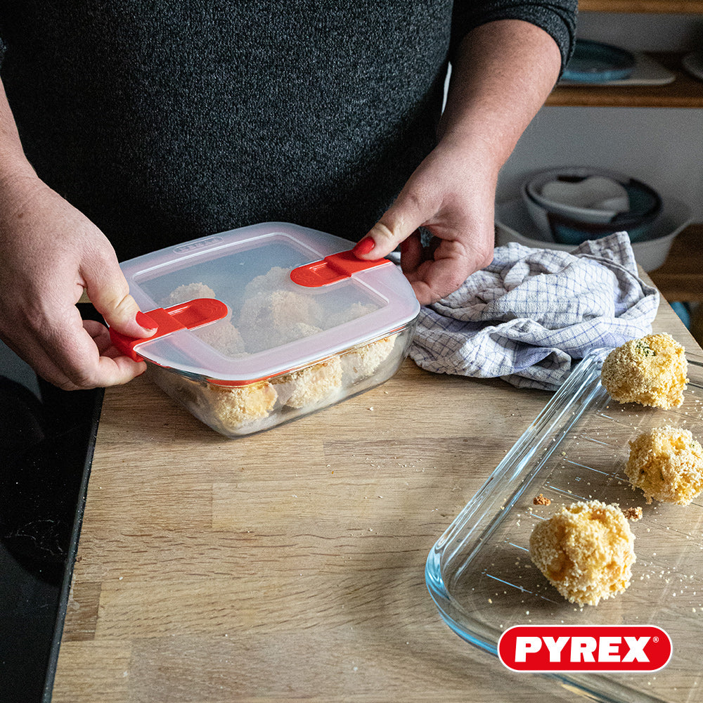 Pyrex Glazen Ovenschalen met deksel Cook & Heat 1 Liter - 3 Stuks
