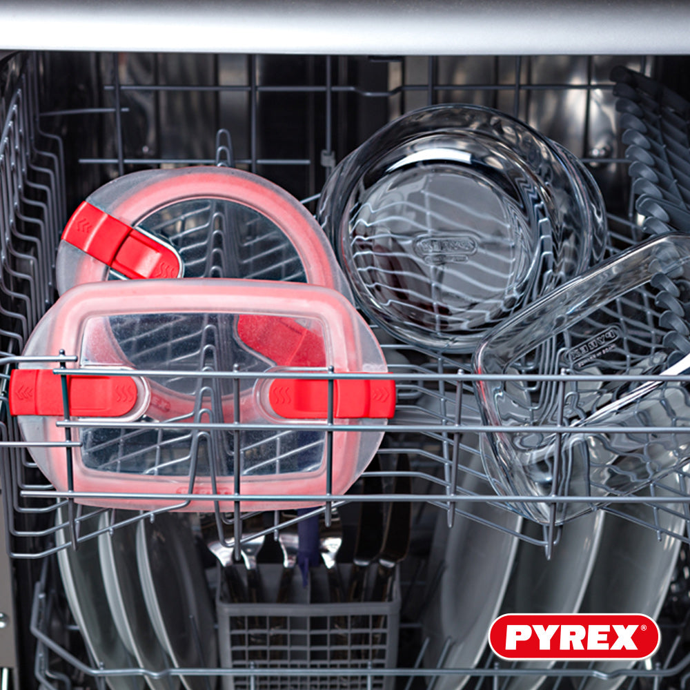 Pyrex Glazen Ovenschalen met deksel Cook & Heat 1 Liter - 3 Stuks