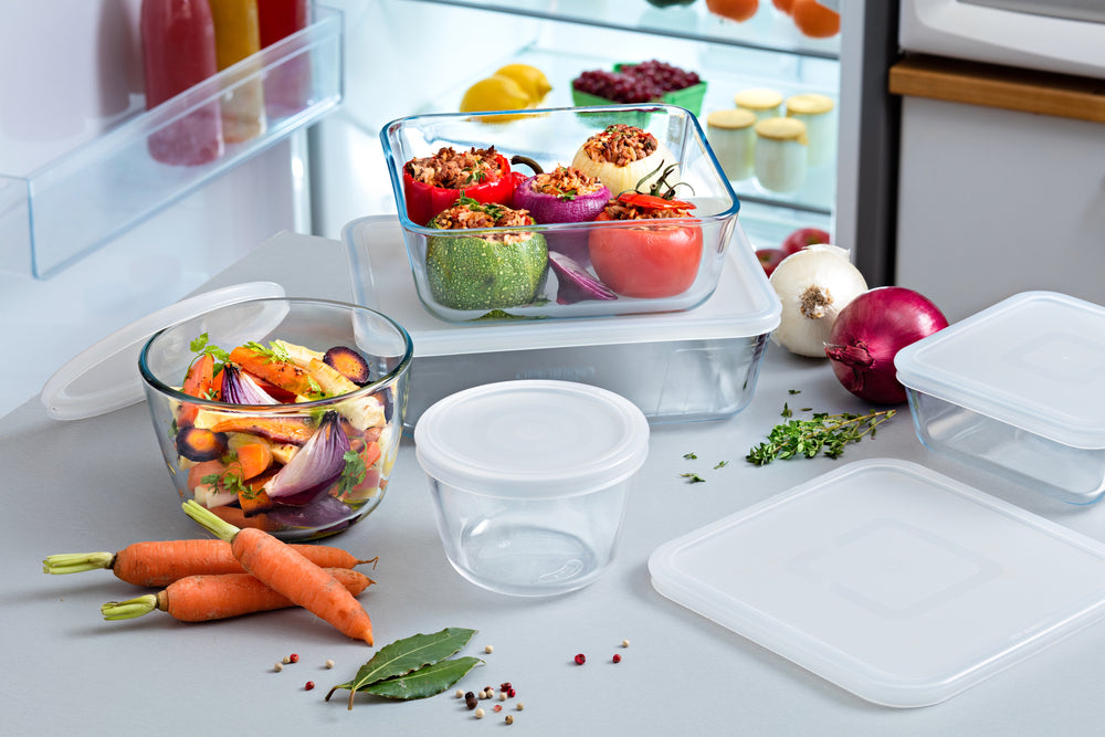 Pyrex Glazen Ovenschaalset met deksel Cook & Freeze 4-Delig - 800 ml, 1.5 Liter, 2.6 Liter & 4 Liter