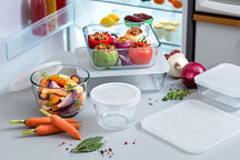 Pyrex Glazen Ovenschaalset met deksel Cook & Freeze 4-Delig - 800 ml, 1.5 Liter, 2.6 Liter & 4 Liter