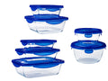 Pyrex Glazen Vershoudbakjes / Ovenschalen met deksel Cook & Go 7-delig
