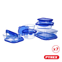 Pyrex Glazen Vershoudbakjes / Ovenschalen met deksel Cook & Go 7-delig