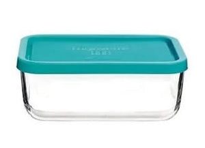 Bormioli Rocco Glazen Vershoudbakje Frigoverre - Blauw 21 x 13 x 8 cm / 1.4 liter