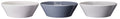 Cookinglife Saladeschalen Siaki - Wit / Blauw / Grijs ø 25 cm - Porselein - 3 stuks