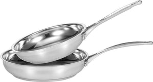 SCANPAN Koekenpannenset Impact RVS 2-delig - ø 20 & 28 cm - zijaanzicht