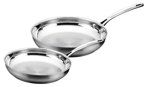 SCANPAN Koekenpannenset Impact RVS 2-delig - ø 20 & 28 cm - geschikt voor alle warmtebronnen - zonder anti-aanbaklaag