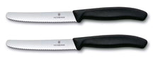 Victorinox Tomatenmesjes Gekarteld Swiss Classic Zwart - 11 cm - 2 stuks