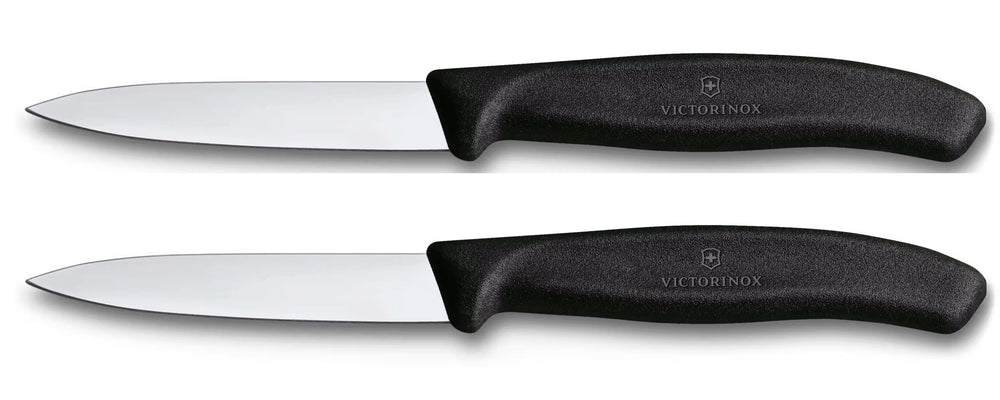 Victorinox Schilmesjes Swiss Classic Zwart - 8 cm - 2 stuks