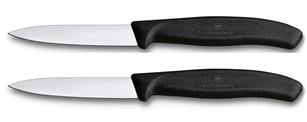 Victorinox Schilmesjes Swiss Classic Zwart - 8 cm - 2 stuks