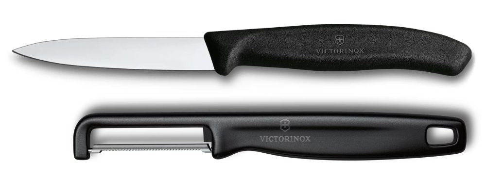 Victorinox Schilmessenset Swiss Classic Zwart 2-delig - Schilmes & Rechte Dunschiller