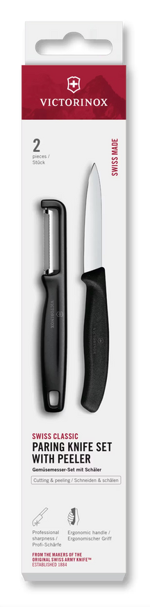 Victorinox Schilmessenset Swiss Classic Zwart 2-delig - Schilmes & Rechte Dunschiller