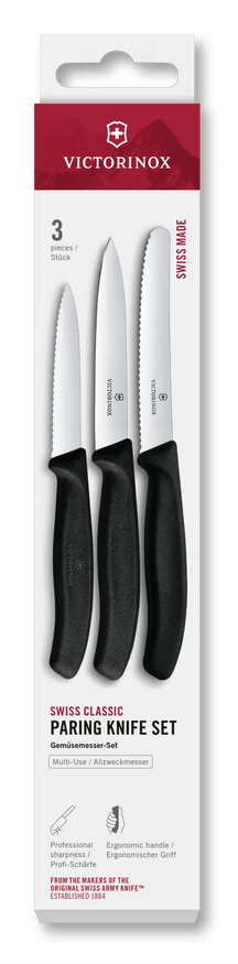 Victorinox Schilmessenset Swiss Classic Zwart 3-delig - Tomatenmes, Officemes & Schilmes