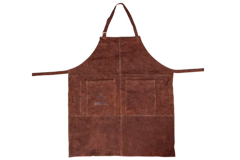 White Fire BBQ Schort & Handschoenen Leer - Bruin - 3-delig