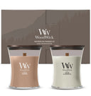 WoodWick Giftset Geurkaarsen Medium Fireside & Cashmere - 2 Stuks - Geurkaars in Glas - Houten Lont