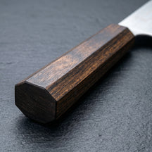 Yaxell Santokumes Hana 12.5 cm - 3 laags RVS - donkerbruin Pakkahouten heft